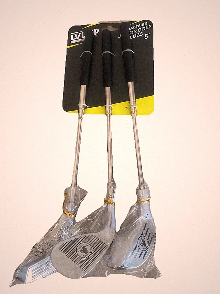 LVL UP KIDS RETRACTABLE JUNIOR GOLF CLUBS 3 CLUBS AGES 5+ NEW FREE SHIPPING