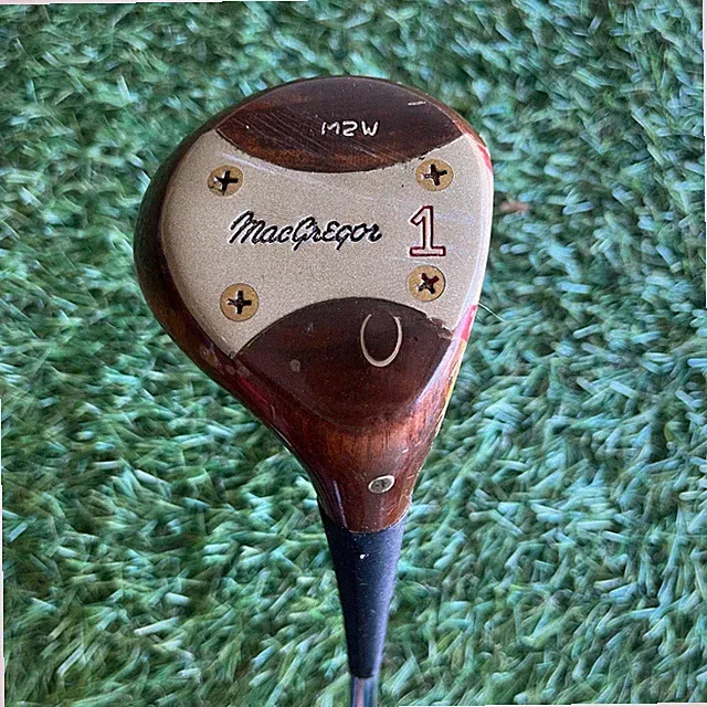 MacGregor M2W Tourney Keysite Key Hole Face Persimmon 1 Wood Leather Grip 44.5"
