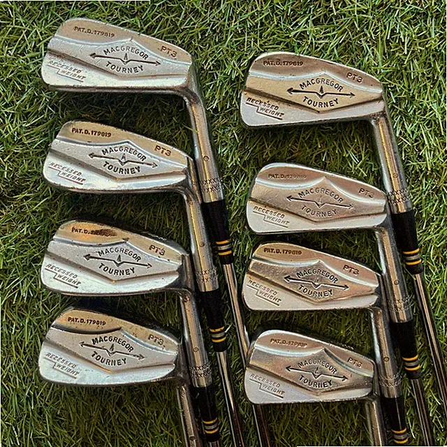 MacGregor Tourney Pt3 Iron Set 3-Pw Regular Flex Leather Grips Matching Serial