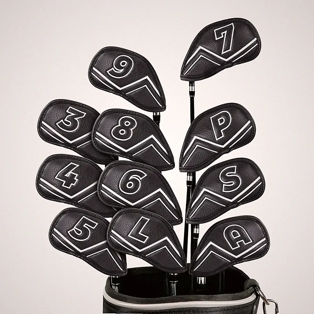Magnetic Golf Iron Wedge Head Covers 11 Pack Embroidered Club Label on Both Side