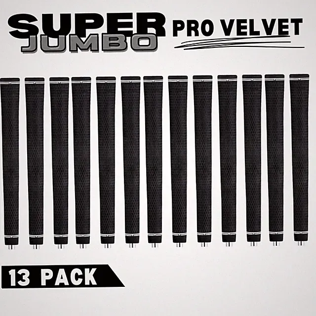 Majek 13 Piece SUPER Jumbo Golf Grips Mens XL Extra Large ALL Black NO LOGO SET