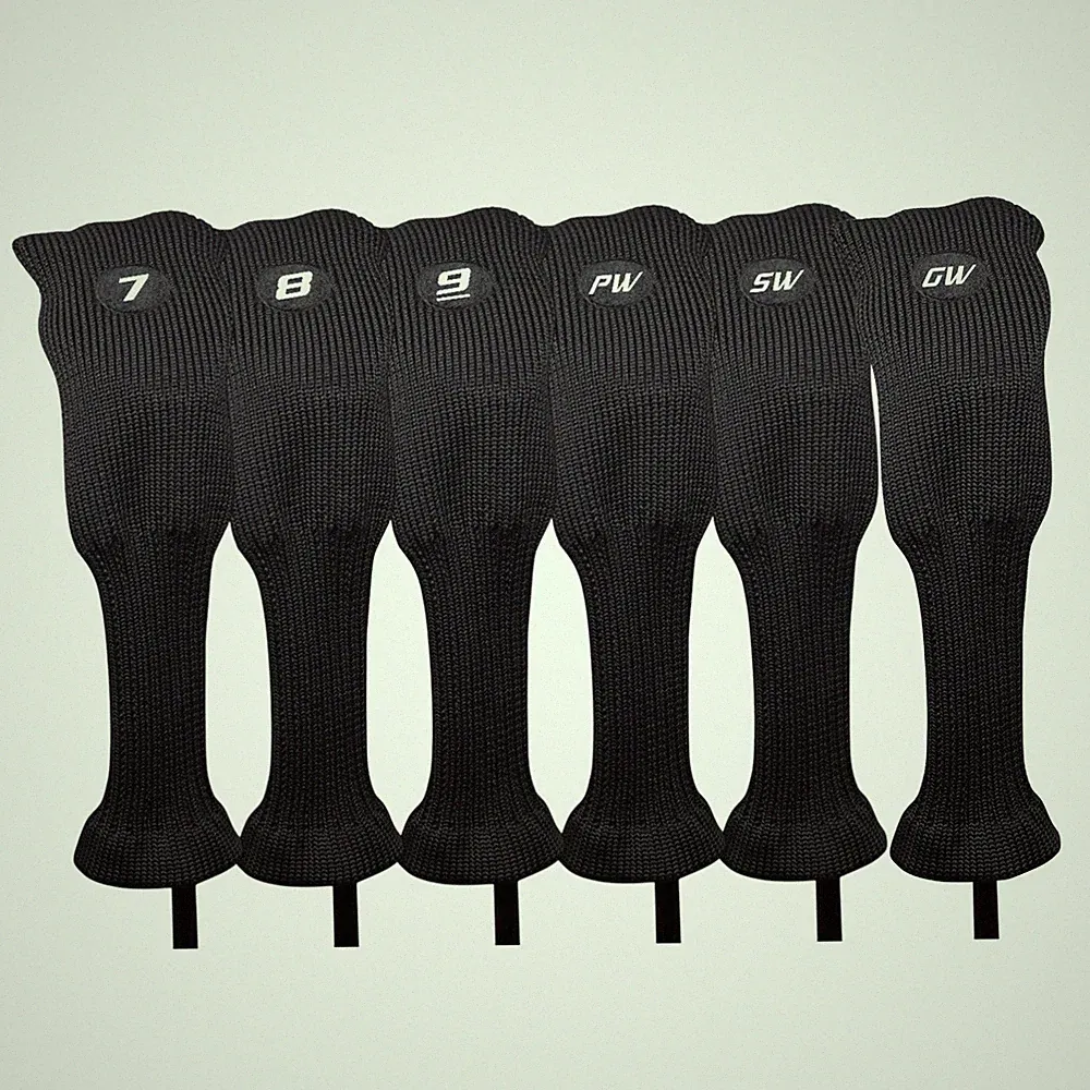 Majek Golf All Hybrid Black Acrylic #7 8 9 PW GW SW Head Covers Golf Club Set