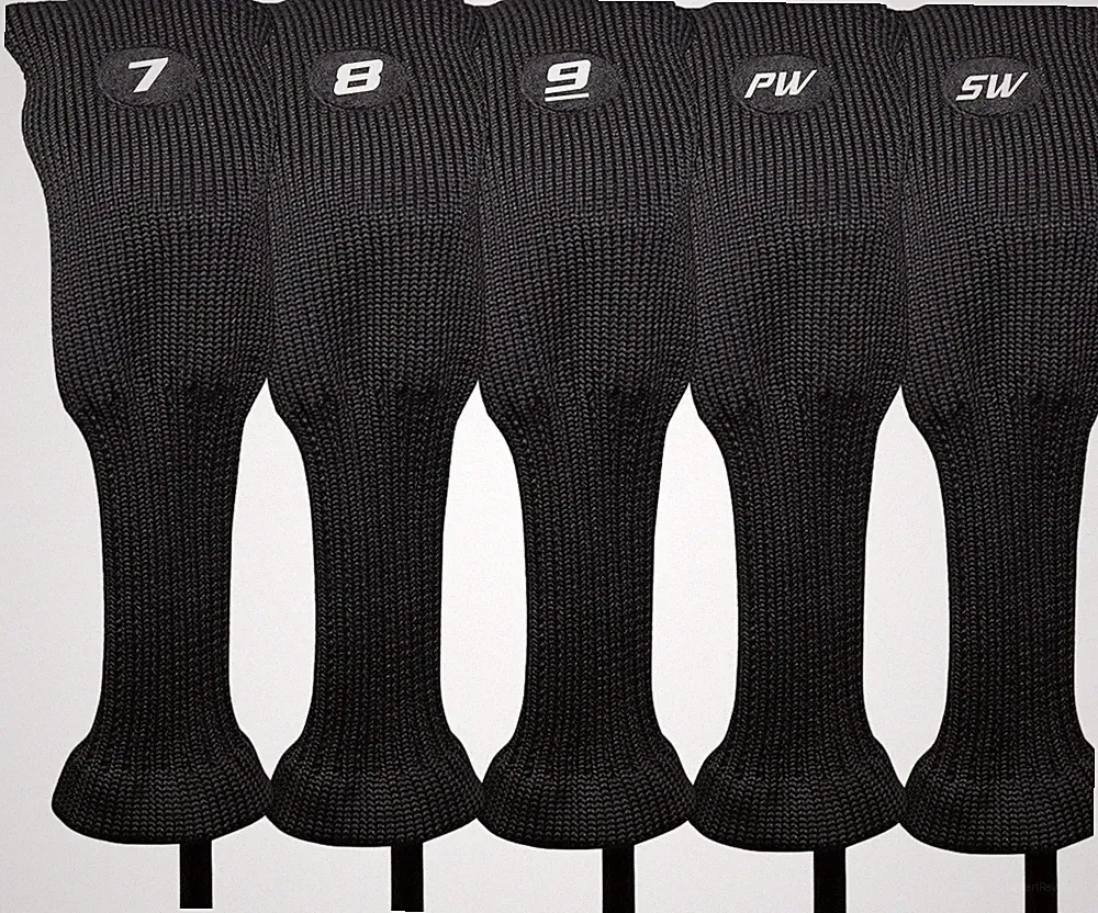Majek Golf All Hybrid Black Acrylic #7 8 9 PW SW Head Covers Golf Club Set