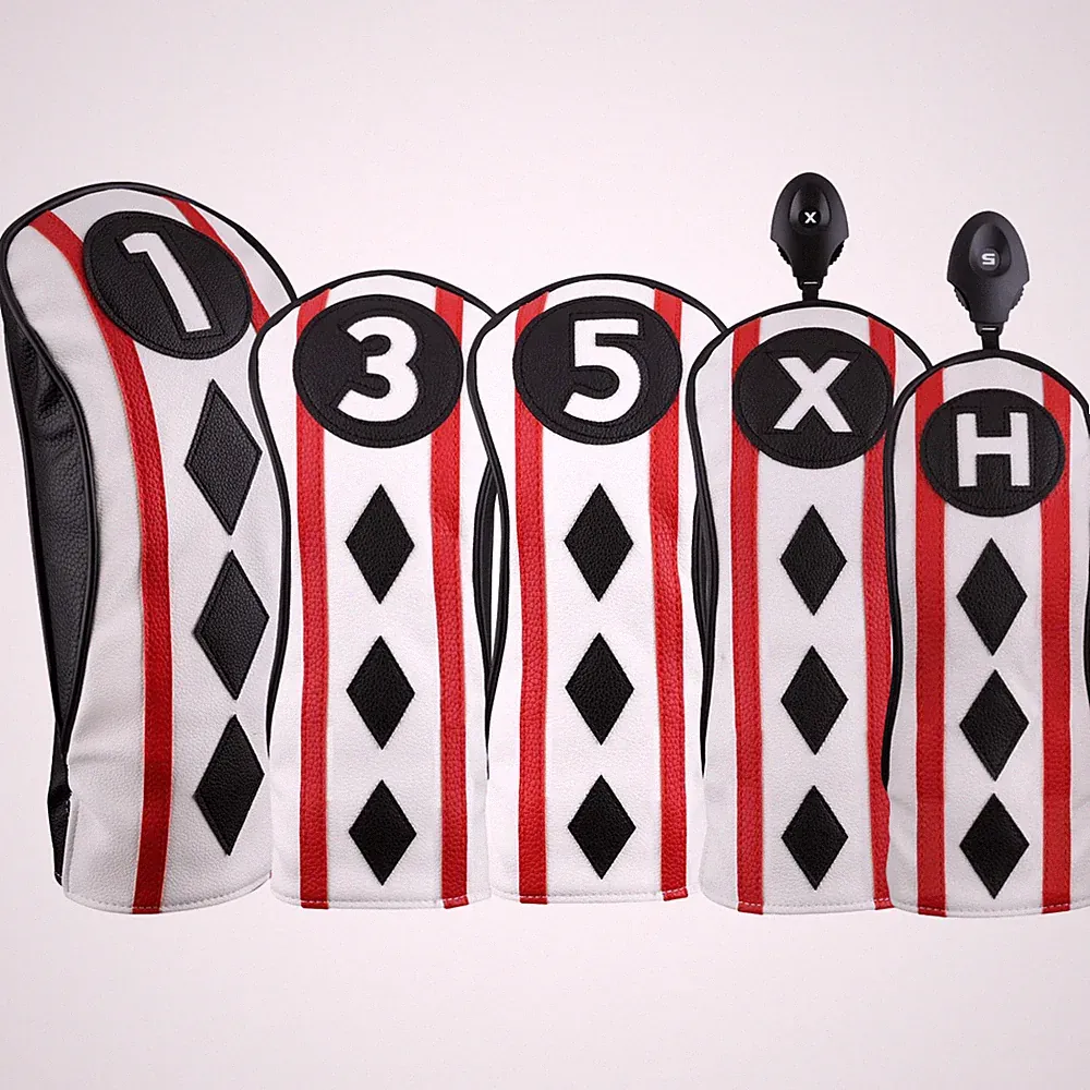 Majek Golf Clubs Poker Diamond Black Red White #1/3/5/X/H Fairway Wood Headcover