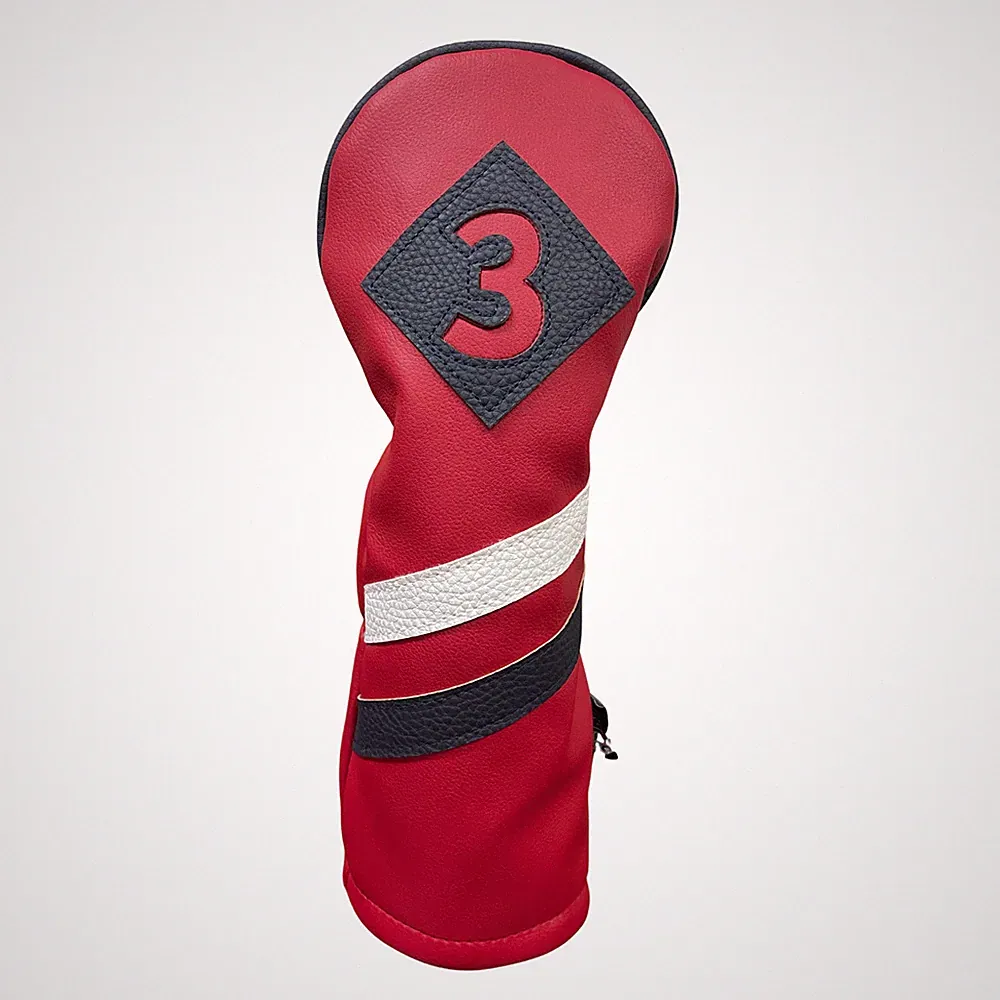 Majek Retro Golf #3 Fairway Wood Headcover Red White Blue Vintage Style