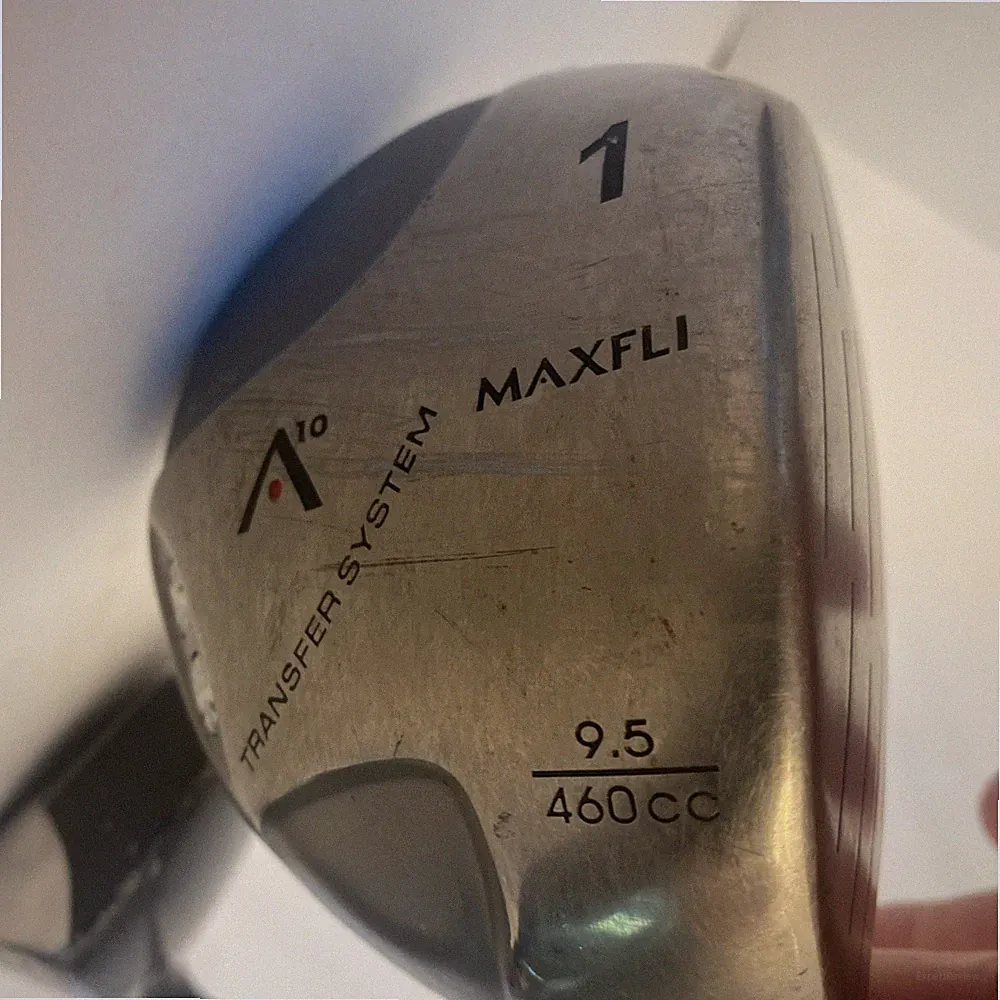 Maxfli A10 Driver, 3 & 5 Wood Striped R Flex Graphite Shafts Well Used See Pics