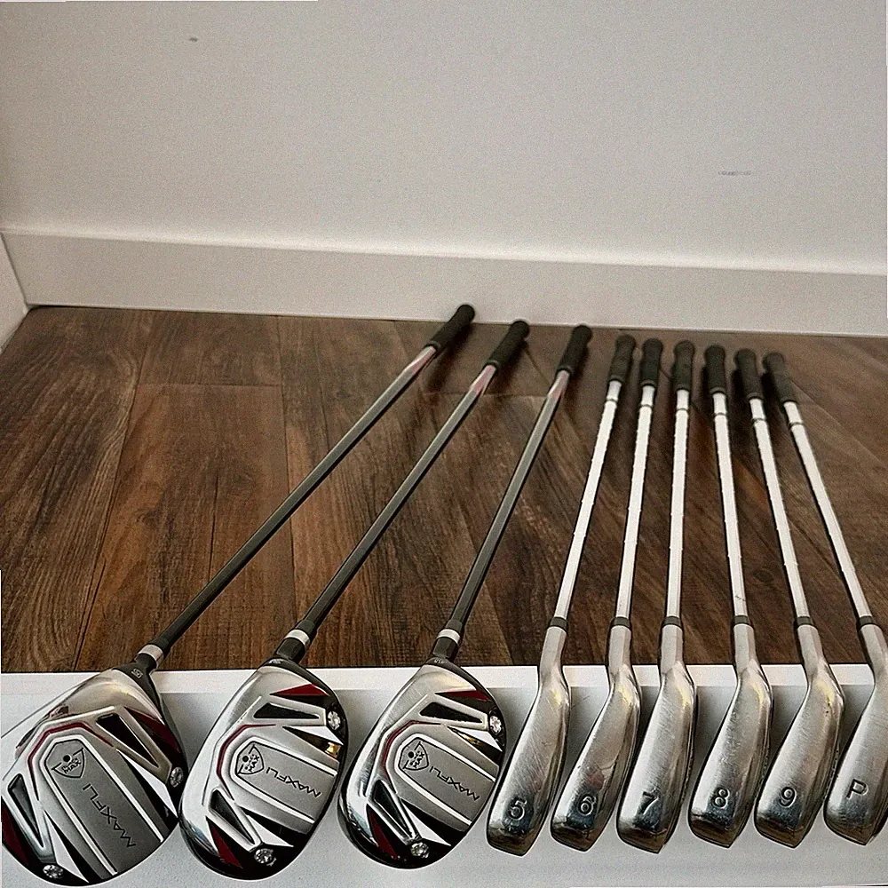 MAXFLI Black Max Men's RH 9 Golf Club Set R Flex 5Wood, 3i, 4i, 5-9 Iron, & PW