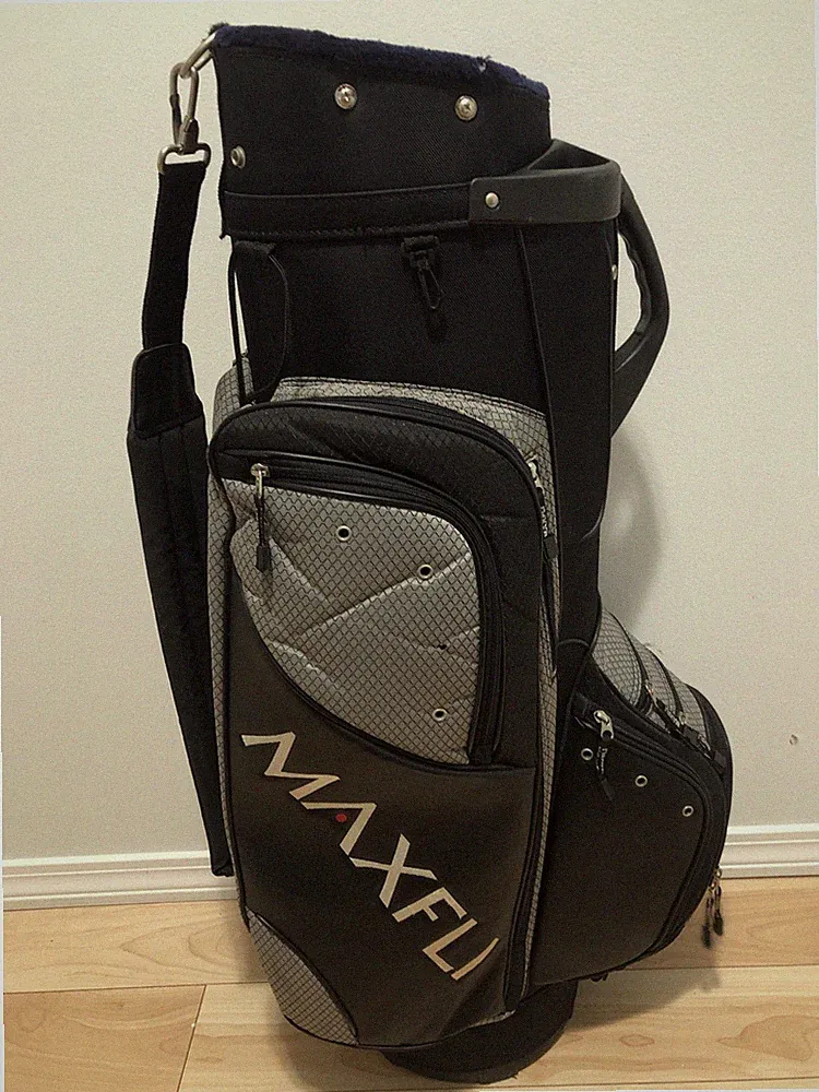 MAXFLI Golf Cart Bag 6 Way Top Putter Well 10 Zipper Pockets With Weather Hood