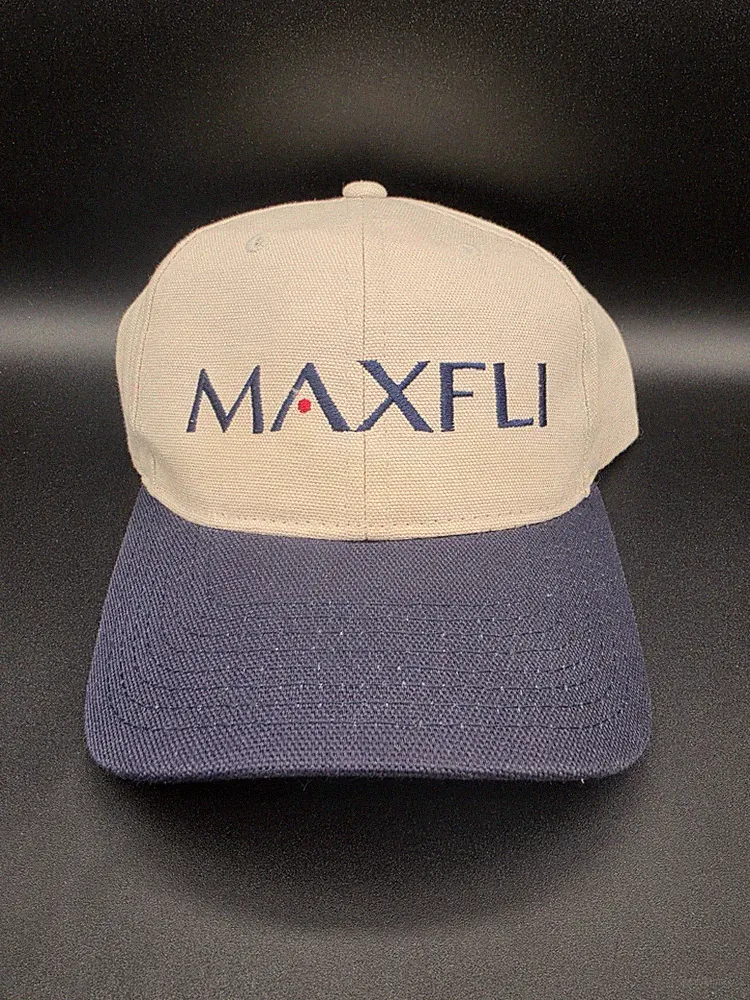 Maxfli Golf Vintage 90s Hat Tan Blue Strapback Cap 100% Cotton One Size