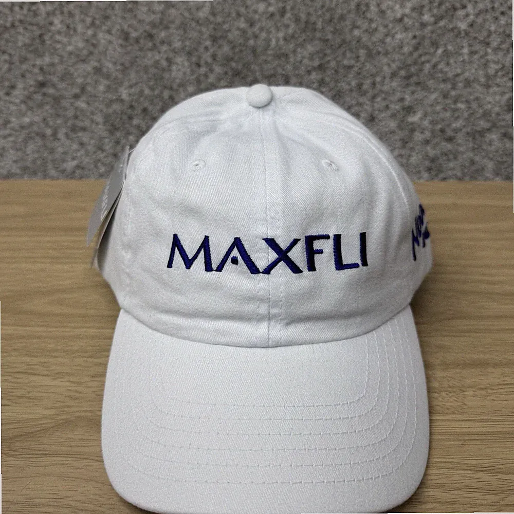 Maxfli Hat Cap Strap Back Noodle Ice Golf 6 Panel Cotton Tmax White New