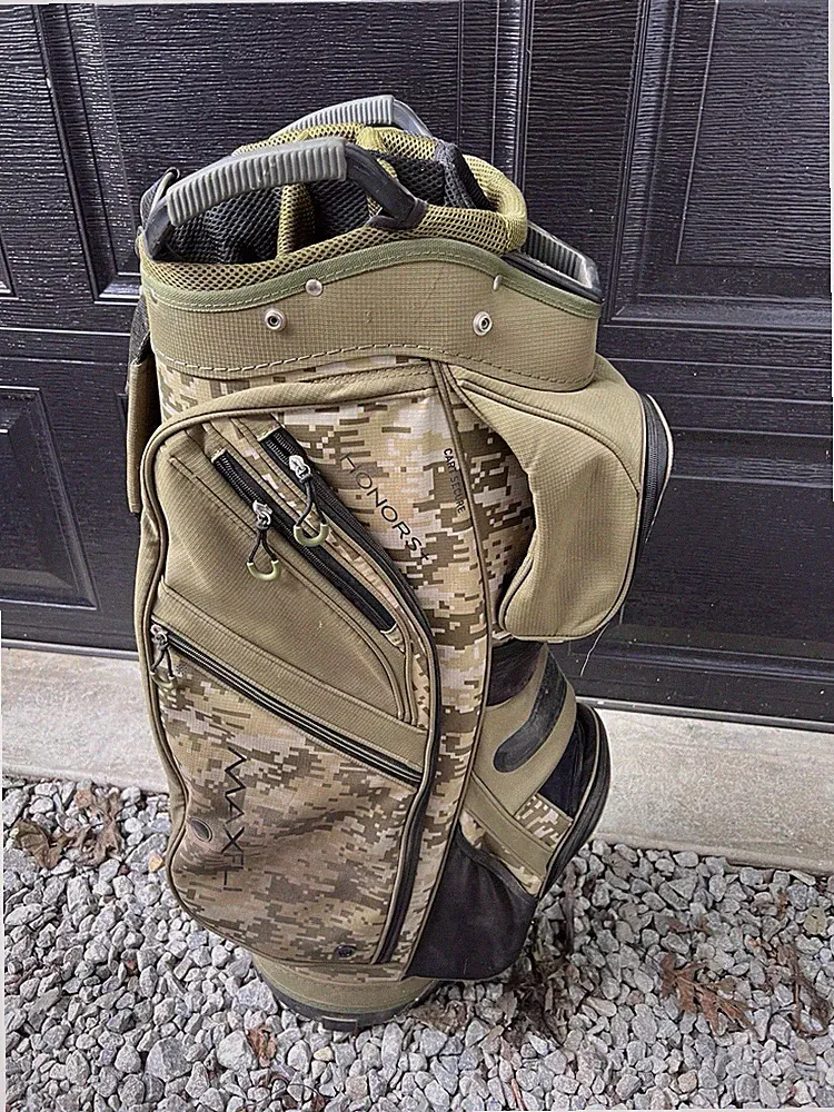 Maxfli Honors 14-Way Golf Club Cart Bag - CAMO with USA FLAG ~No Rain Cover