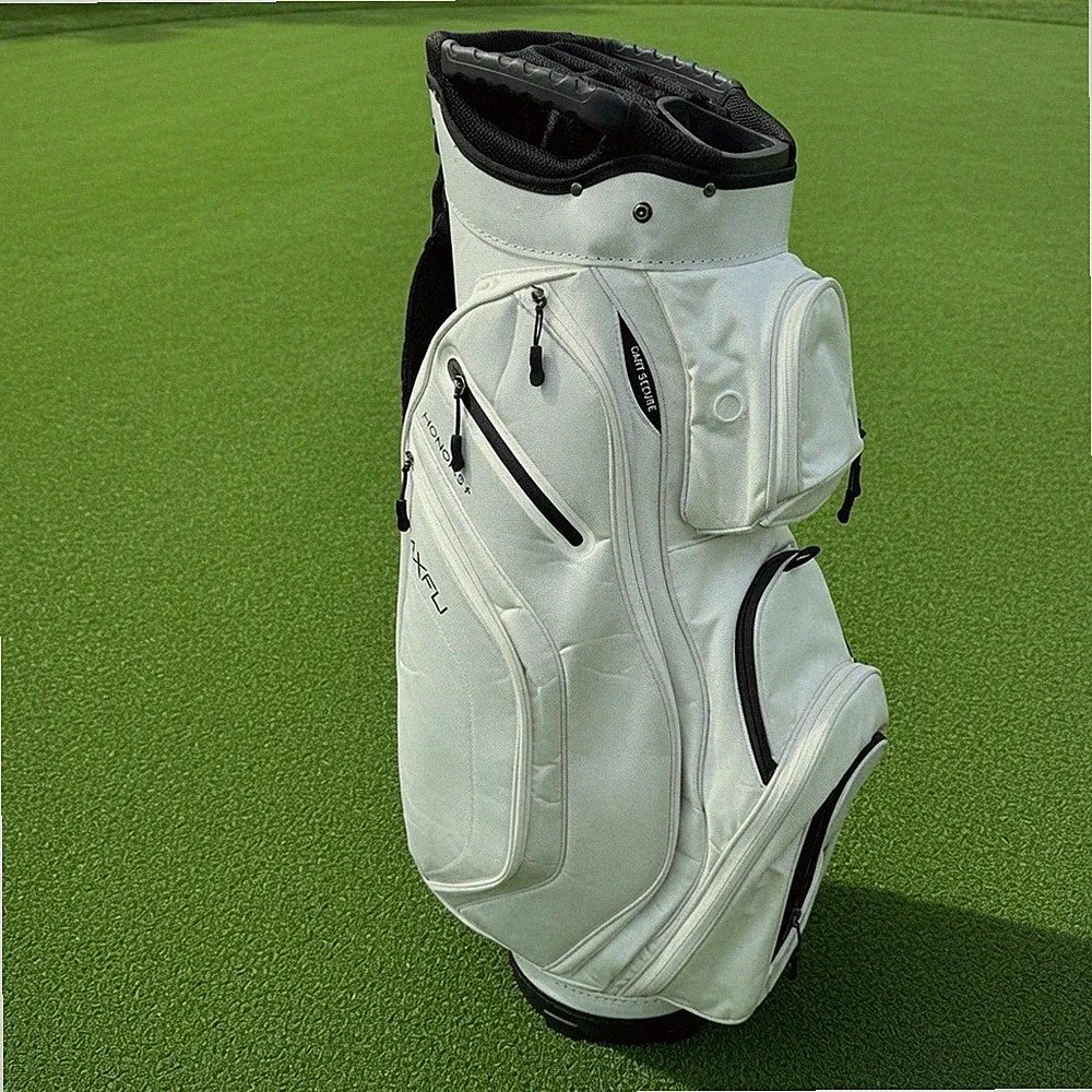 MAXFLI Honors+ Cart Golf Bag 14-Way Divider White Black Cooler Pocket Valu $169