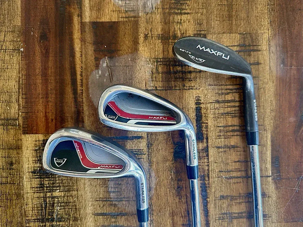 Maxfli Iron Set Of 3, 6 Iron, Pitching Wedge And Sand Wedge Black Max Golf Clubs