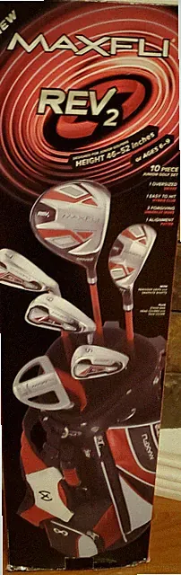 Maxfli Junior Golf Club REV2 Golfer 5 ways Set 10 Pieces Stand Carry Strap Light