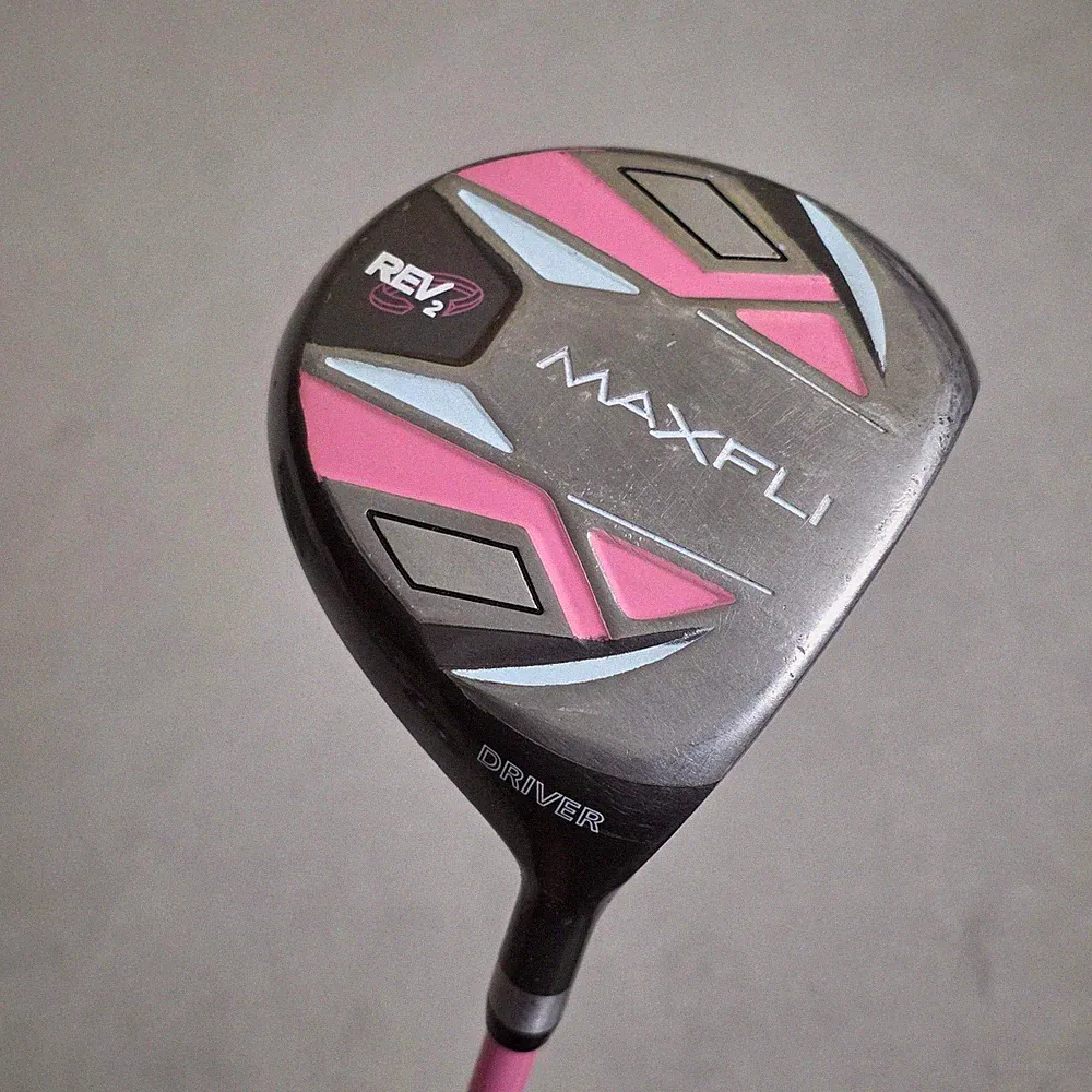 Maxfli Rev 2 Driver Kids RH Graphite Pink Shaft 33 In Golf Club W Headcover
