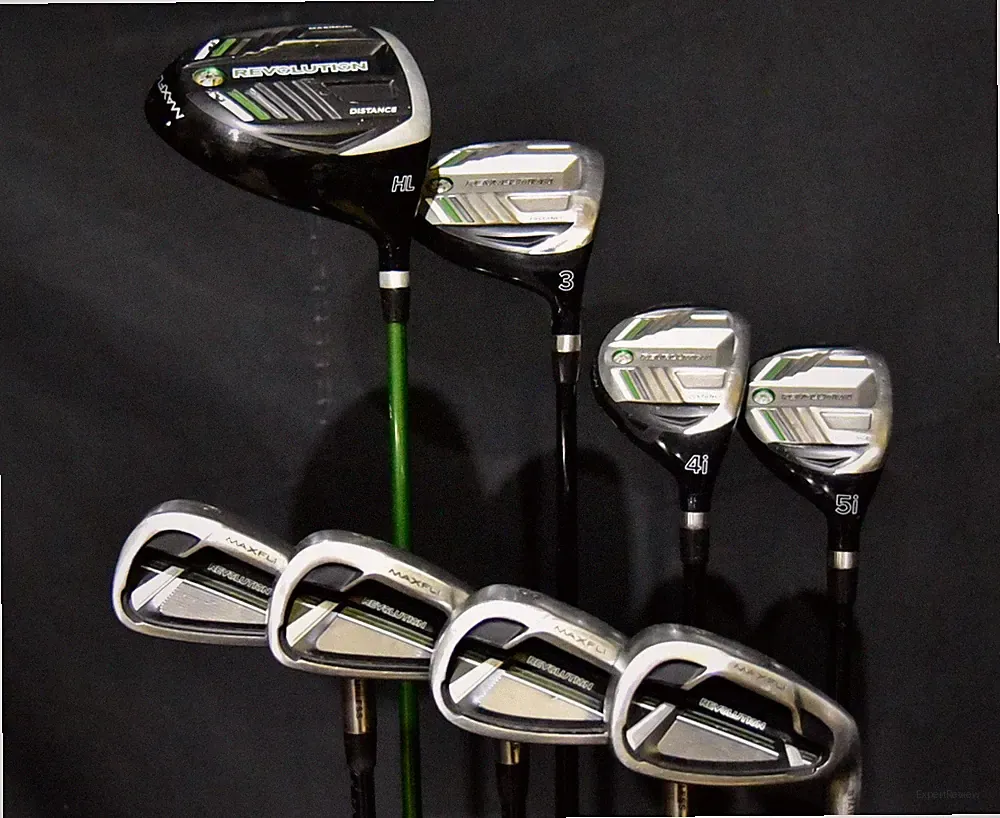 MAXFLI REVOLUTION MAXIUMUM SET: DRIVER, 3W, 4,5H, 6-9 IRONS, SENIOR FLEX, RH