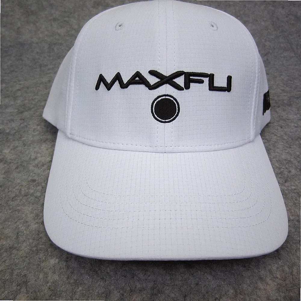 Maxfli Strapback Hat Cap Golf 3D Logo Solid White One Size Adjustable Mens