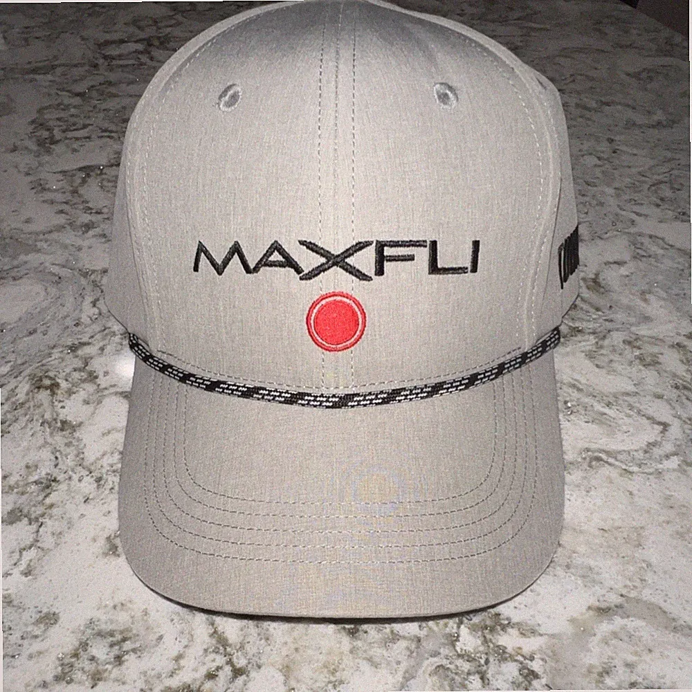 Maxfli Tour Braided Core Cap Golf Hat Adjustable Gray Logo Polyester