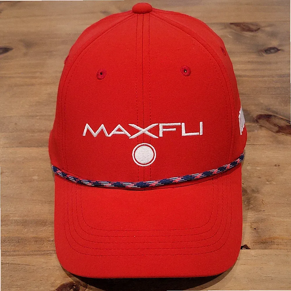 Maxfli Tour Golf Hat Cap Snapback Red Rope Golfer Ball Clubs One Size