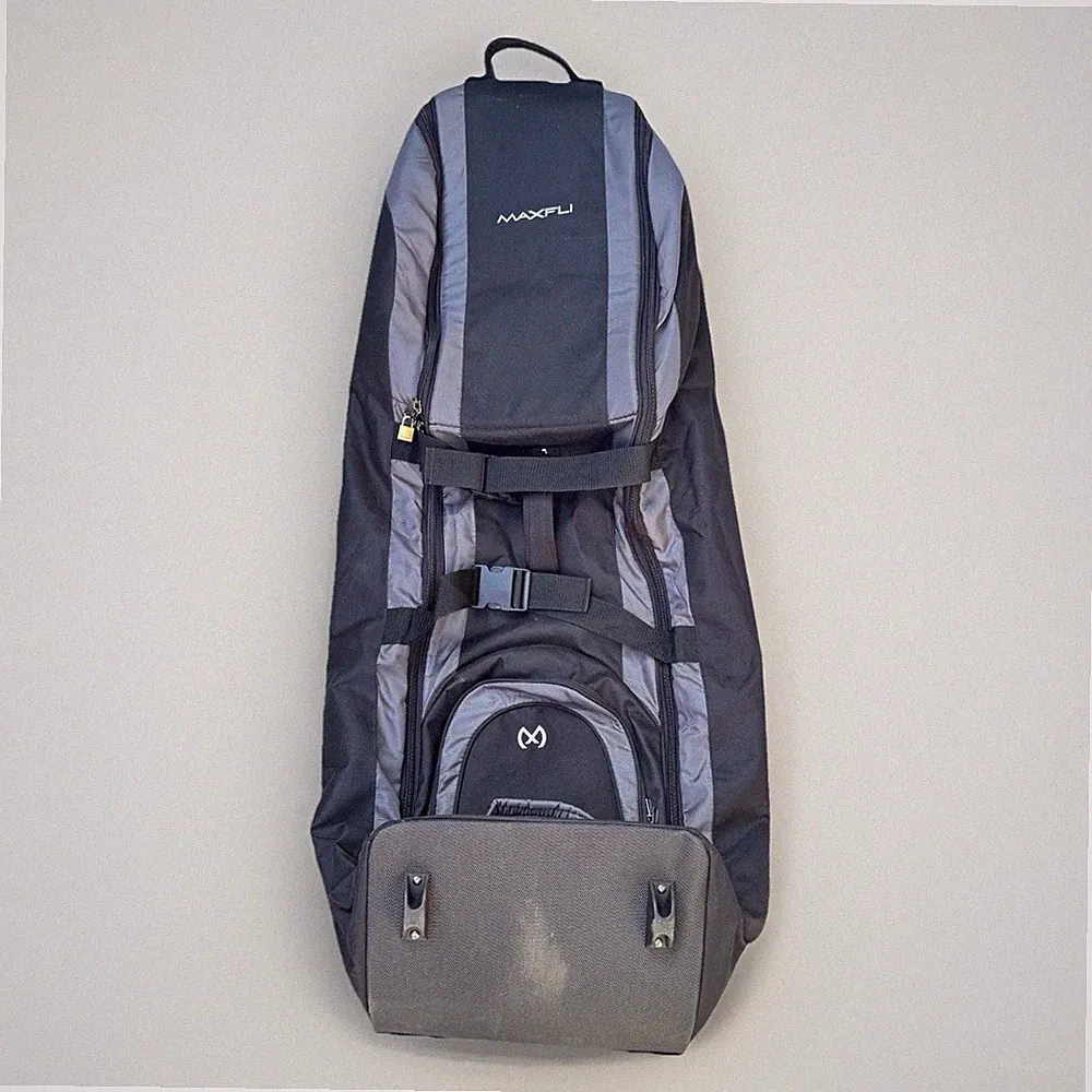 Maxfli Wheeled Golf Travel Bag Black Luggage Cart Caddy Tote Used