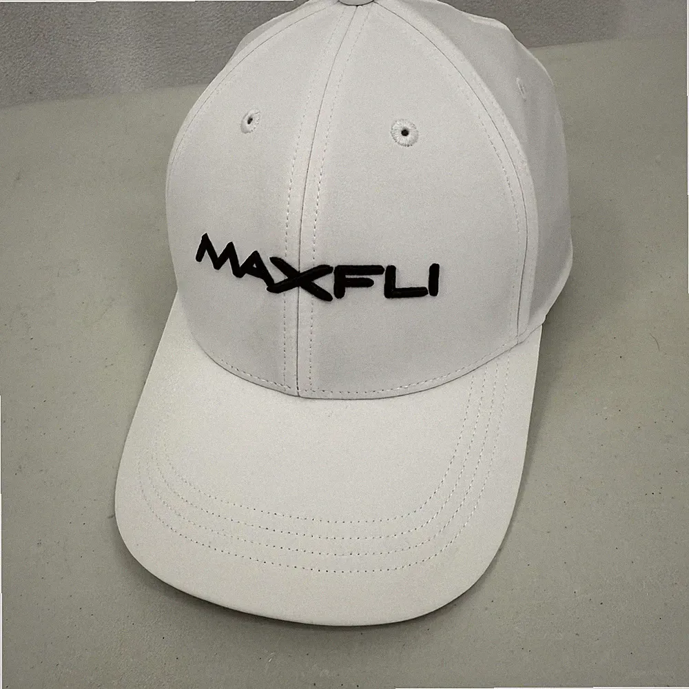 Maxfli White Golf Hat Cap Adjustable Embroidered Logo Performance Wicking