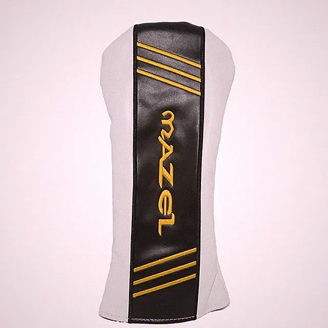 Mazel Premium Driver Head Cover - White, Black & Yellow Very Nice