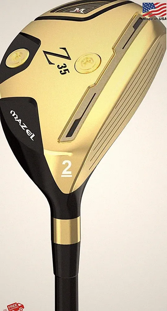 MAZEL Rescue Hybrid Golf Club 2 3 4 5 6 7 8 9 P Right Regular Gold