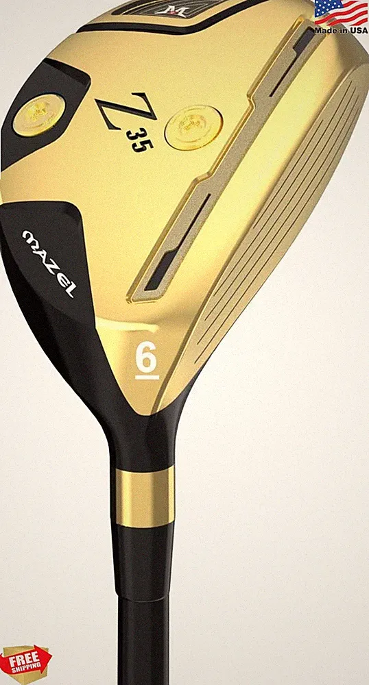 MAZEL Rescue Hybrid Golf Club 6 Right 39in 27 degree Gold Stiff