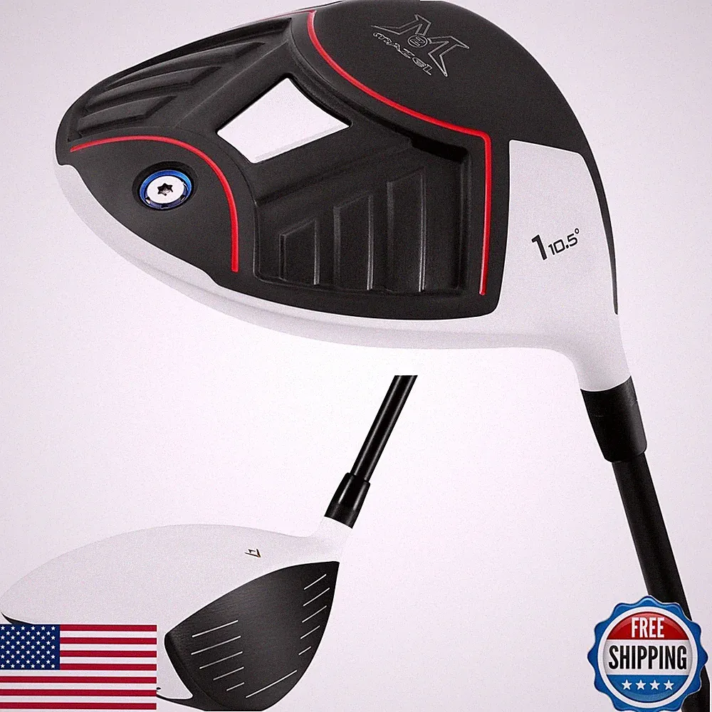 MAZEL Titanium Golf Driver Right Handed 460CC White Black Graphite Regular 10.5°