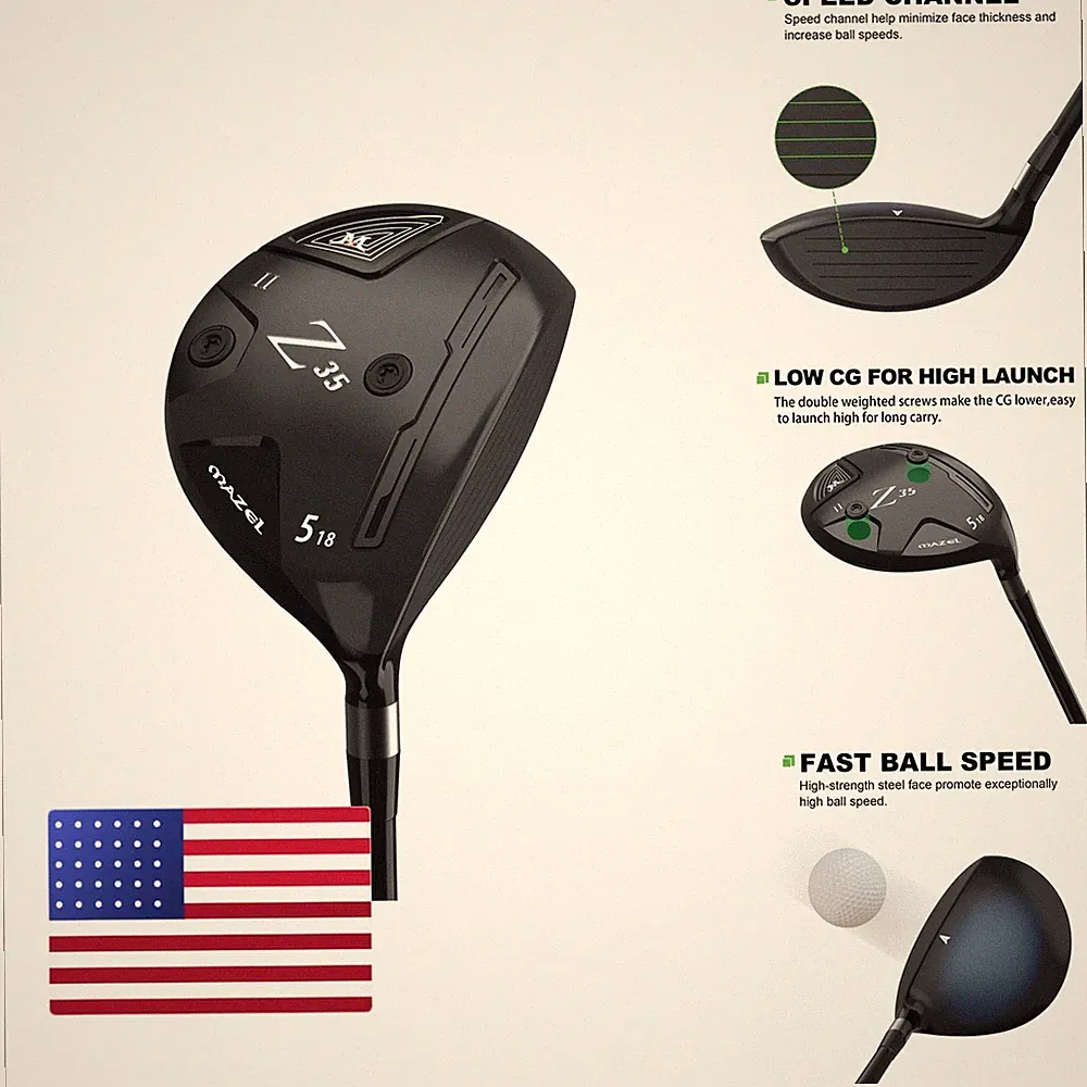 MAZEL Z35 Fairway Wood 5 Wood Right Handed Black Graphite Stiff 2024