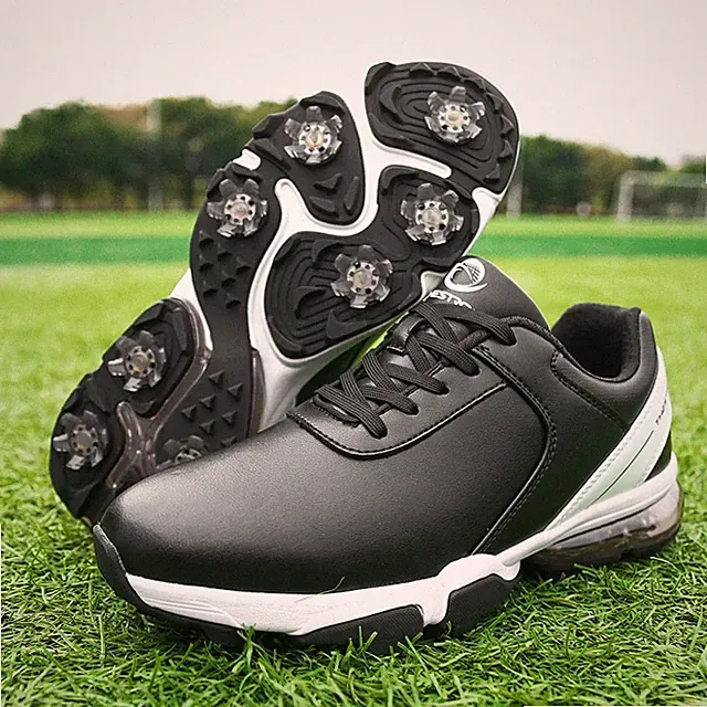 Men Golf Shoes Spikes Golf Wears for Golfers Footwears Anti Slip Walking Sneaker