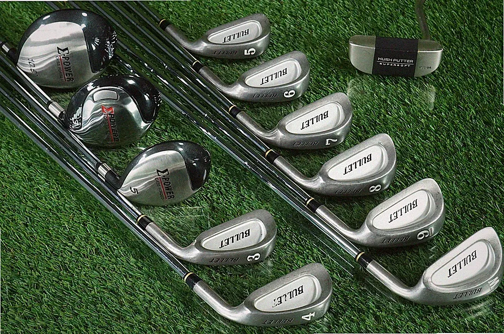 MEN'S 12pc. GOLF STARTER SET SIGMA POWER, BULLET IRONS HUSH PUTTER RH ~ GREAT!!