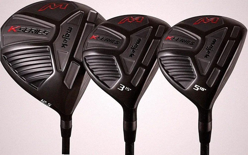 Men's +2" Majek K-Series 460cc 12.5° Driver and 3 5 Wood Set Stiff Flex Graphite