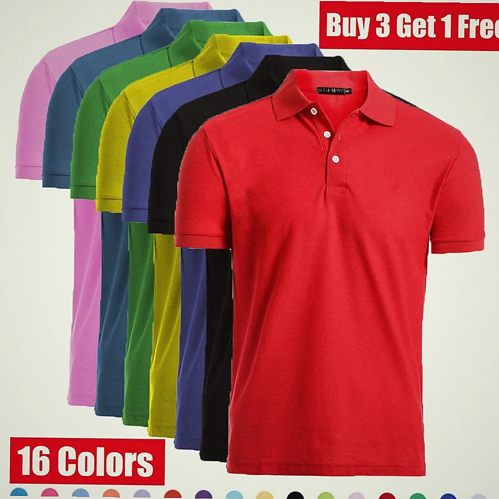 Men's Causal Cotton Polo Dri-Fit T Shirt Jersey Short Sleeve Sport Casual Golf
