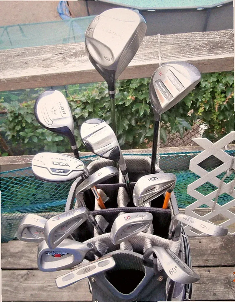 Men's Full 14 Golf Club Set & Bag. Hogan, Callaway, Titleist. Reg. Graphite Flex