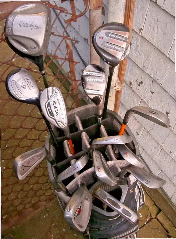 Men's Full 14 Golf Club Set & Bag. Hogan, Callaway, Titleist. Reg. Graphite Flex