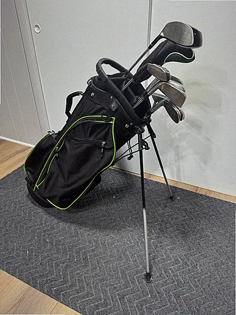 Men's Golf Set w/ Extended +3/4" Clubs & Black Stand Bag - 13 Clubs - R Flex RH