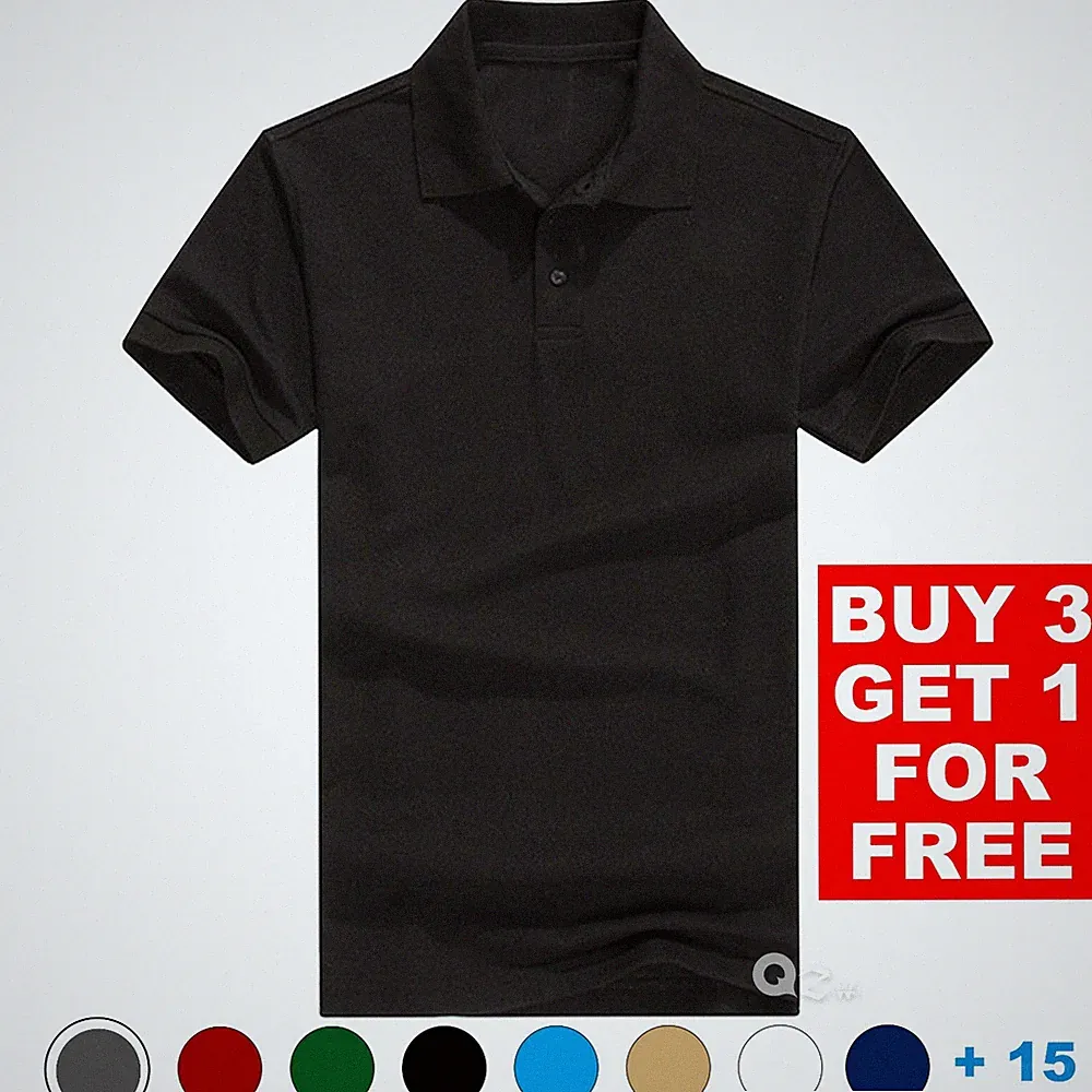 Men's Polo Shirt Dri-Fit Golf Sports Cotton Short Sleeve Jersey Casual Plain
