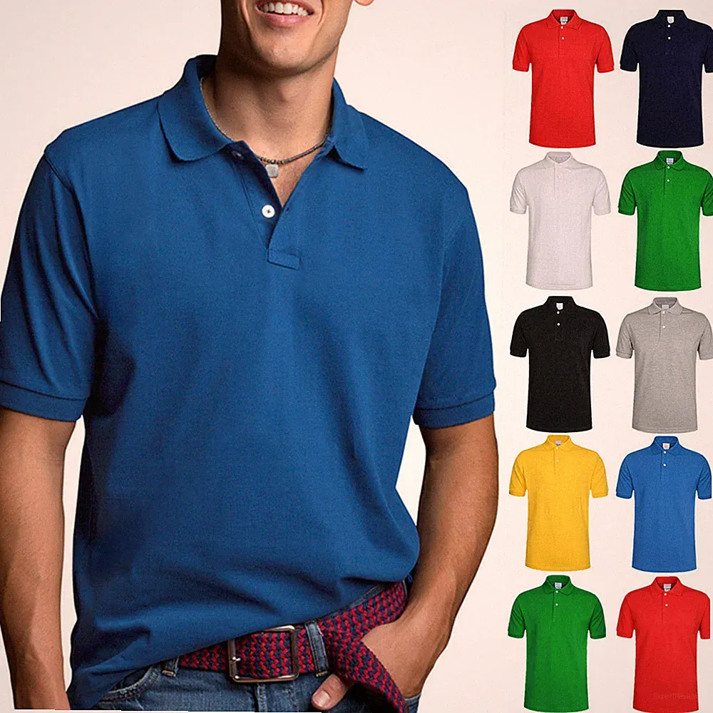 Men's Polo Shirt Dri-Fit Golf Sports Plain Cotton Jersey T Shirt Short Sleeve