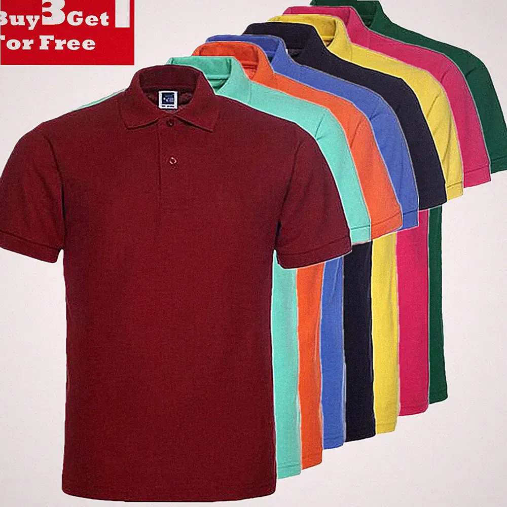 Men's Polo Shirt Golf Sports Plain Casual New Cotton Jersey T Shirt Short Sleeve