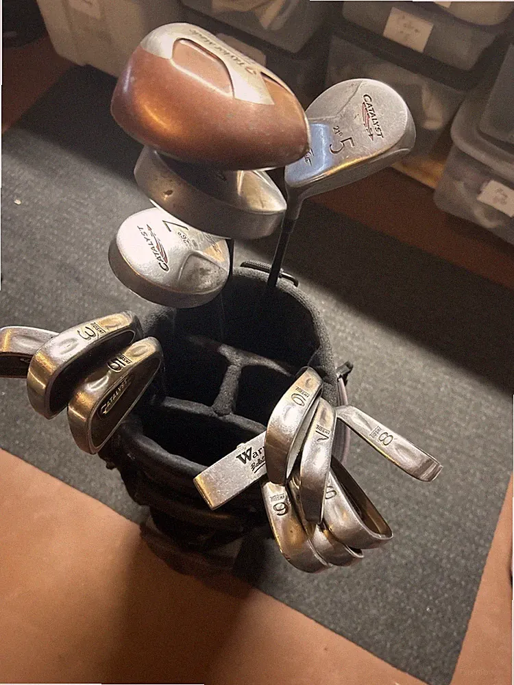 Men’s RH Starter Set Golf Clubs w/ Cart Bag, Balls, Tees