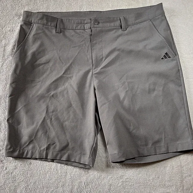 Mens Adidas Golf Shorts Casual, Gray Black Stripes sz 38 / 9”inseam