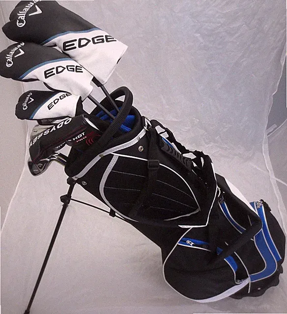 Mens Callaway Golf Club Set Driver Wood Hybrid Irons Odyssey Putter Bag Stiff