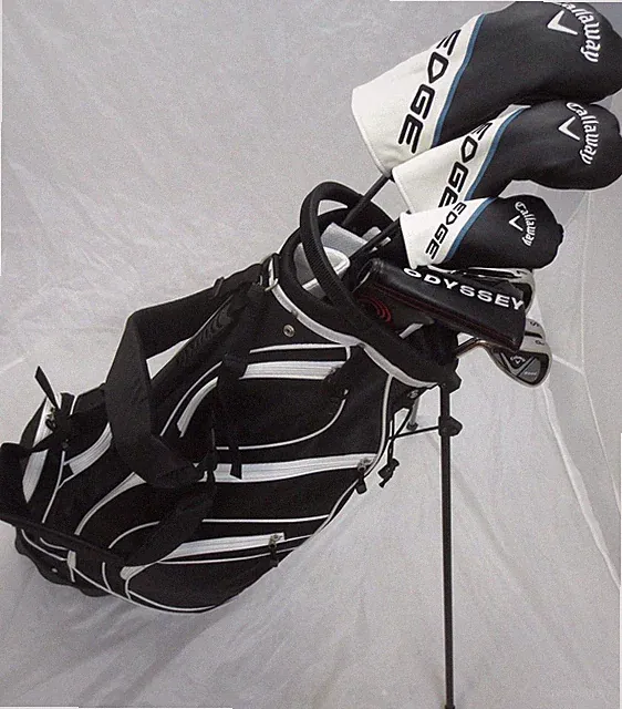 Mens Callaway LH Golf Set Driver Wood Hybrid Irons Odyssey Putter Bag Lefty