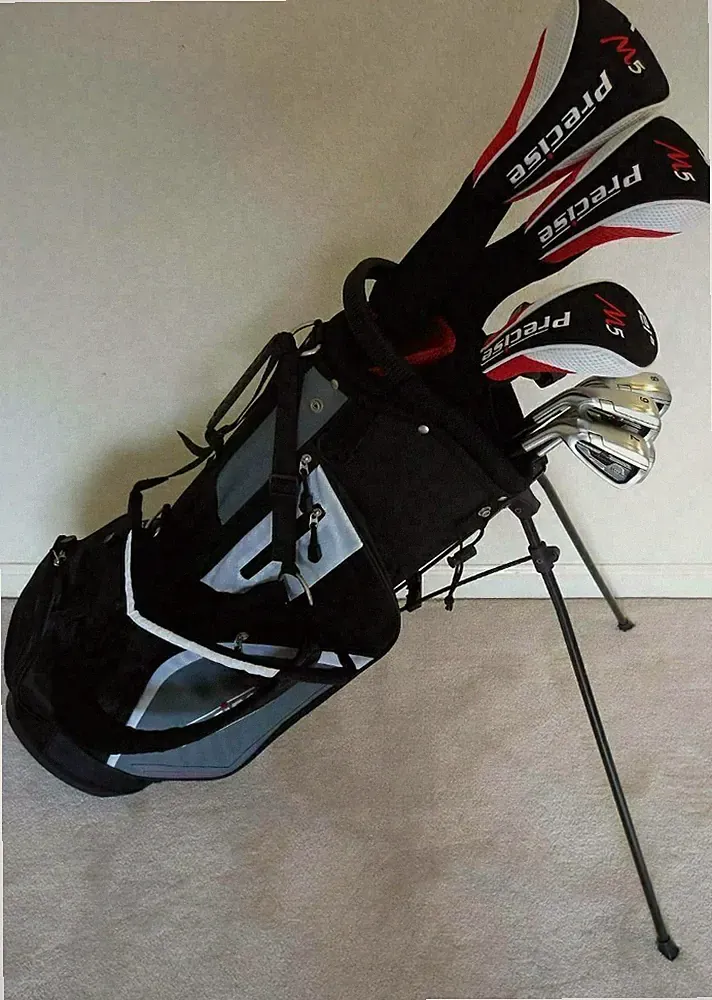 Mens Left Handed Complete Golf Club Set Driver, Wood, Hybrid, Irons, Putter Bag