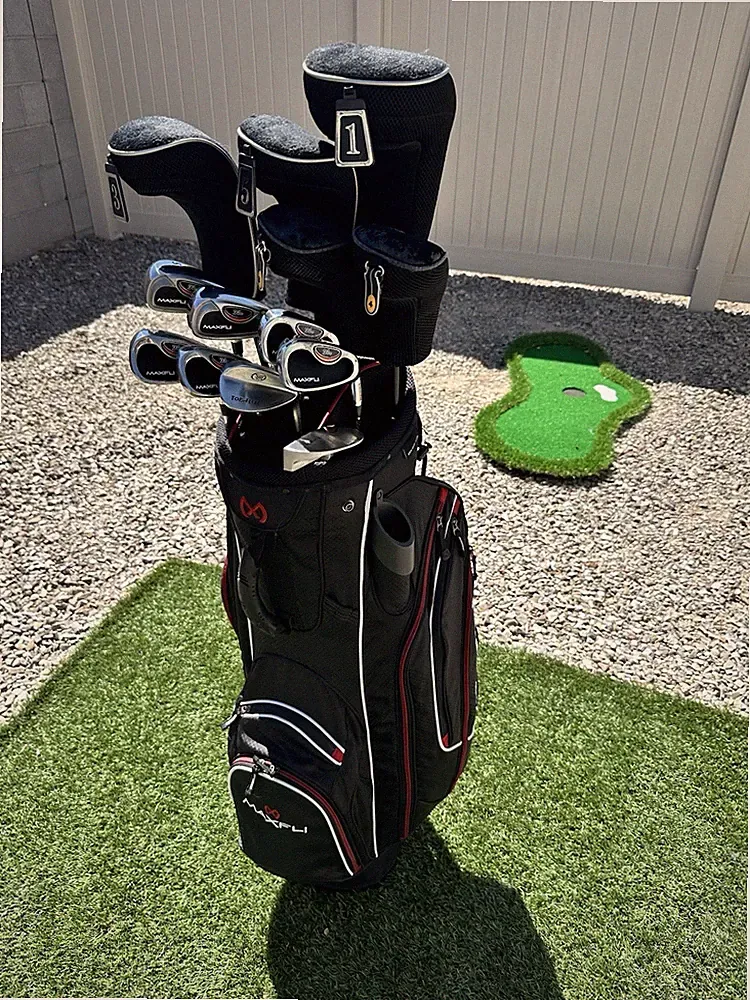Mens RH MAXFLI Fire Golf Club Set Regular Flex Complete w/Cart Bag ~ VGC