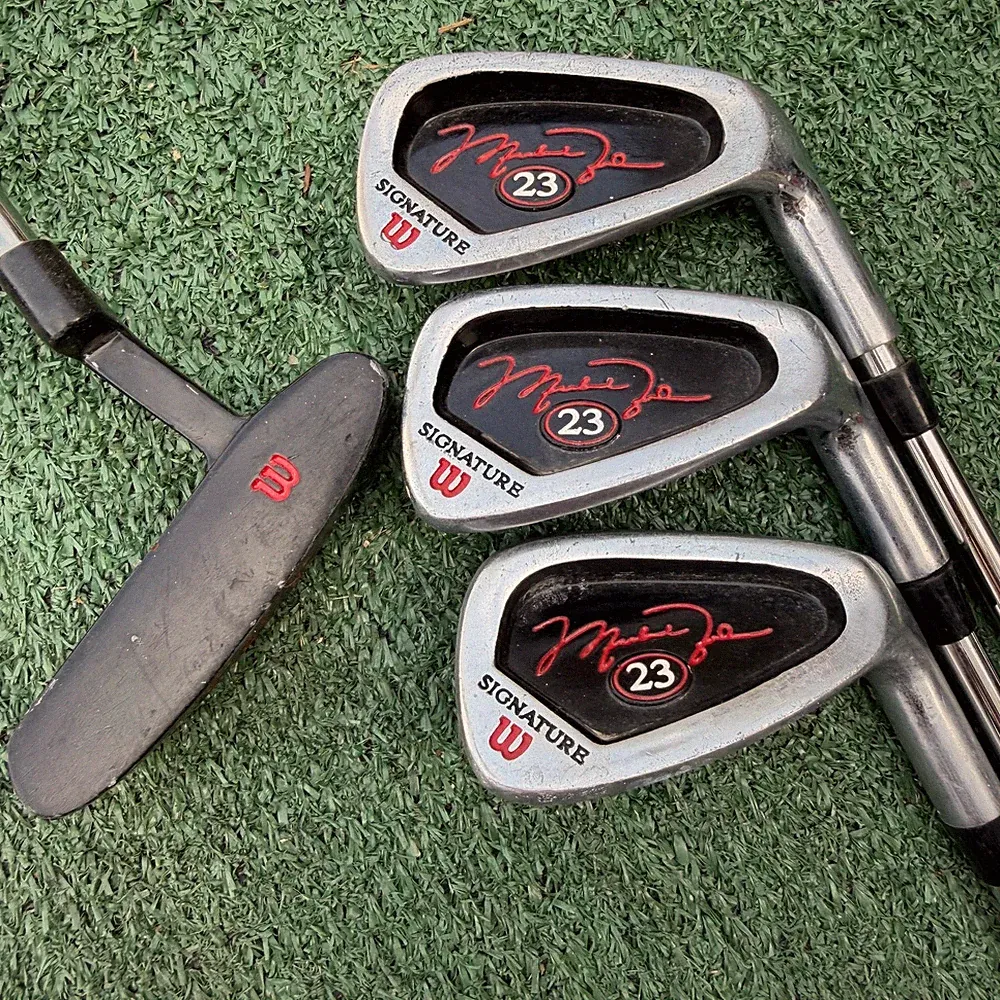 Michael Jordan Wilson Signature Steel Irons 5 7 9 Set & Putter Kids Golf Clubs