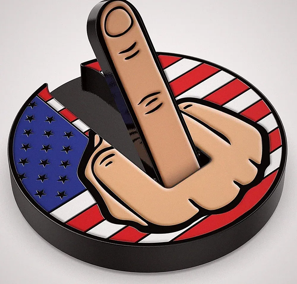 Middle Finger Golf Ball Marker with Magnetic Hat Clip USA 4th of July