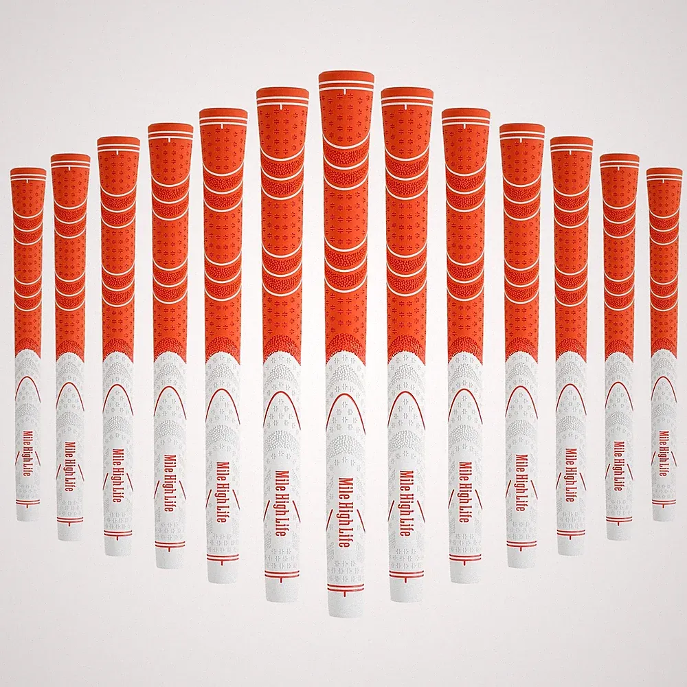 Mile High Life Golf Grips 13 Pack Jumbo Soft Rubber All-Weather Orange Traction