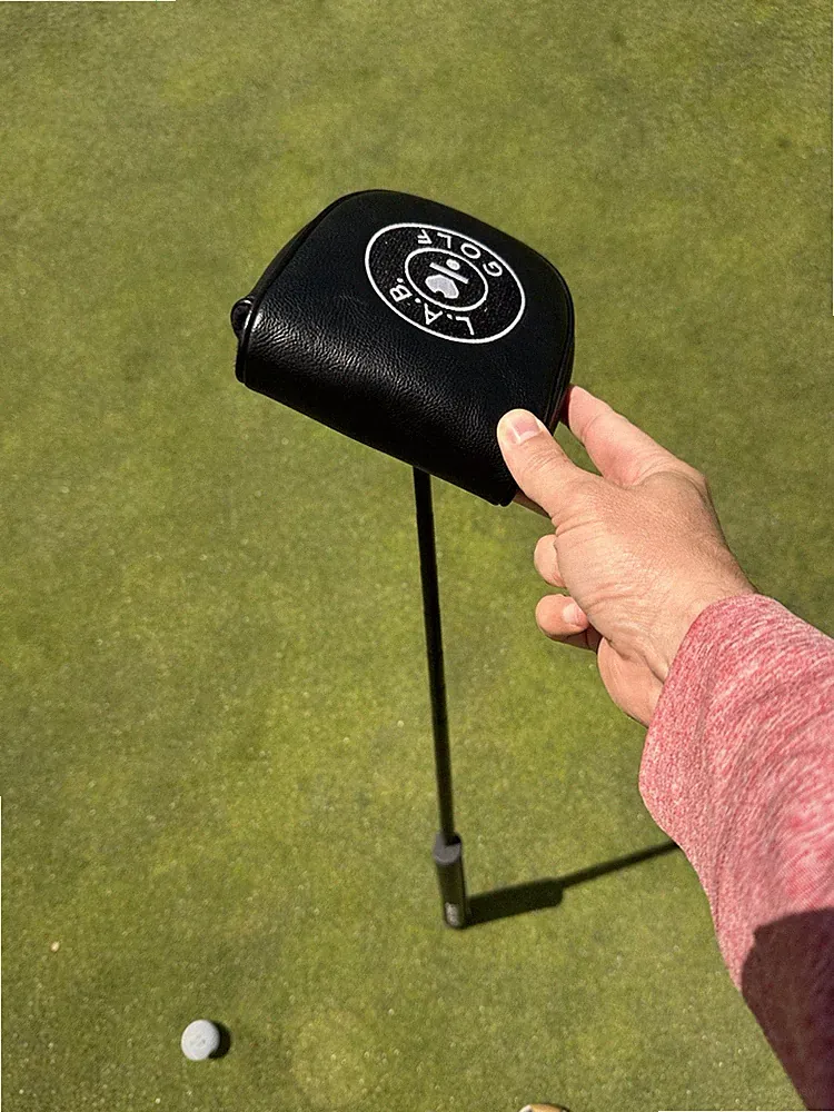 MINT Left handed LAB Golf Putter w/ Headcover - Black/Silver, Unisex Adults